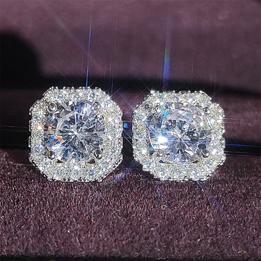 Boucles d’Oreilles Lumière Argentée – Zircon Étincelant Style Coréen