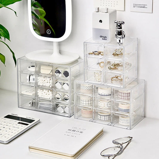 Organizer Jewelry Organizer Desktop Storage Box Drawer Type Transparent Shelf Stationary Hair Decoration Box Can Be Stacked
Orga