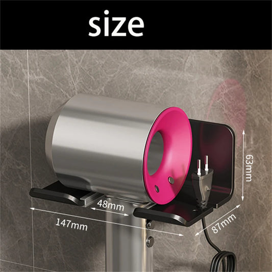 Bathroom Organizer Hair Dryer Straightener Holder Aluminum Alloy Stand Nail Free Shelves for Wall Washroom Storage Rack Shelf